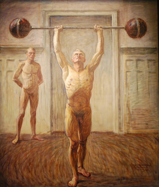 eugene-jansson_pushing-weights-with-two-artms-number-2_1913