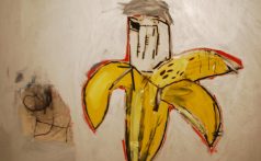brown spots_portrait of andy warhol as a banana_1984_acrylic and oilstick on canvas