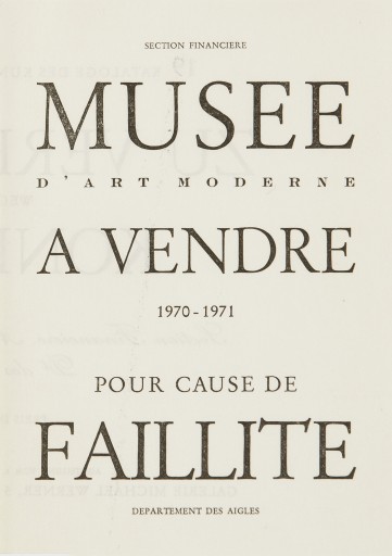 Detail of the Cover motive, Musée d'Art Moderne à vendre pour cause de faillite, 1970–1971, Edition Galerie Michael Werner/ Photo: mumok © Estate Marcel Broodthaers