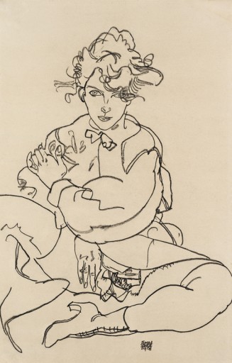 Egon Schiele "Sitting Girl with Thights Spread" (1918), ©Leopold Museum, Vienna Egon Schiele "Sitting Girl with Thights Spread" (1918), ©Leopold Museum, Vienna