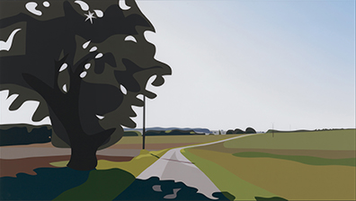 Julian Opie's landscapes at the Krobbath Gallery